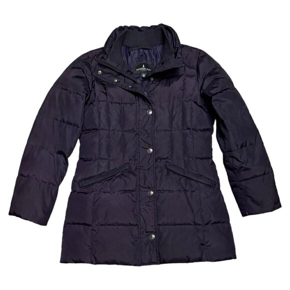 London Fog DOWN & FEATHER FILL Luxury Winter Puffer Parka Coat Womens Small - Picture 1 of 7